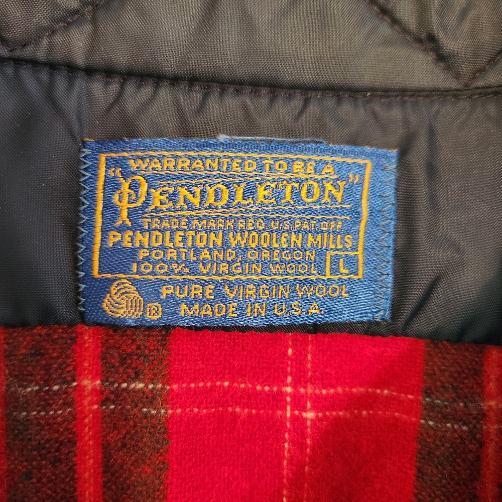 Pendleton Red And Black 100% Wool Button Down Shi… - image 2